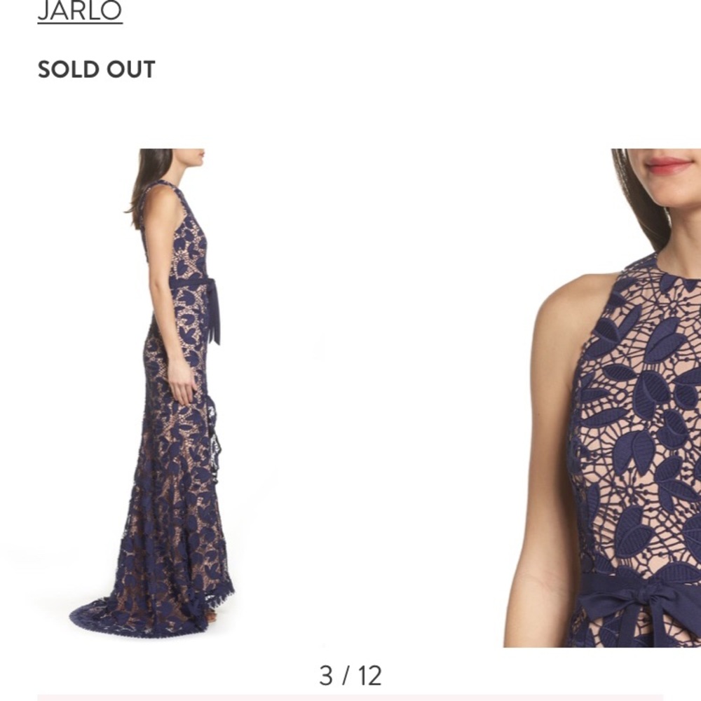 Jarlo petal lace gown with a slit - Picture 3 of 7